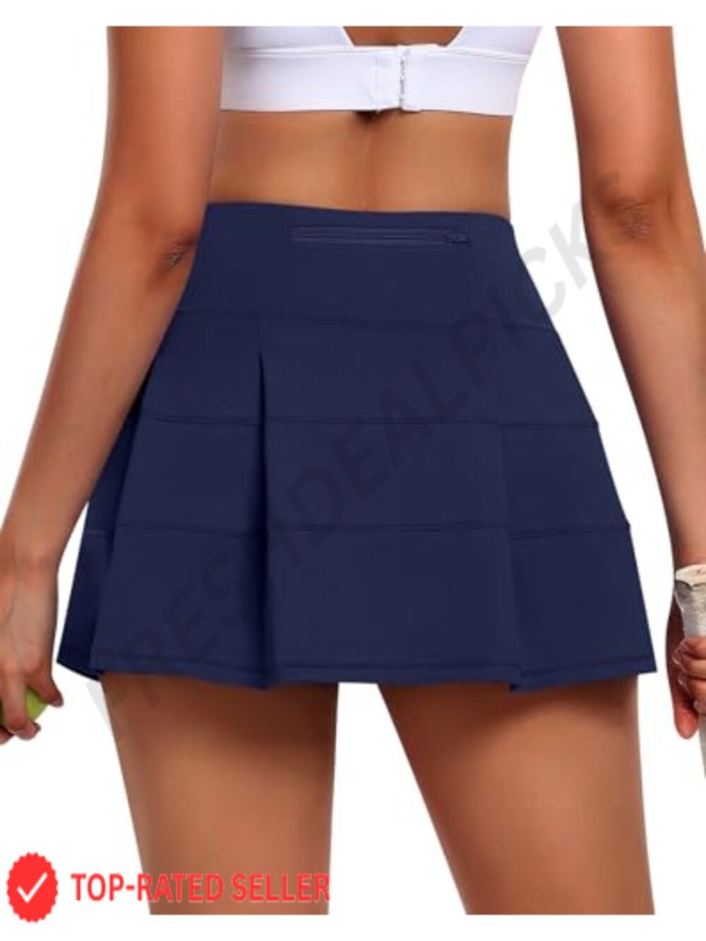 Pleated Tennis Skirt with Shorts High Waist Skort 3 Pockets Athletic Golf
